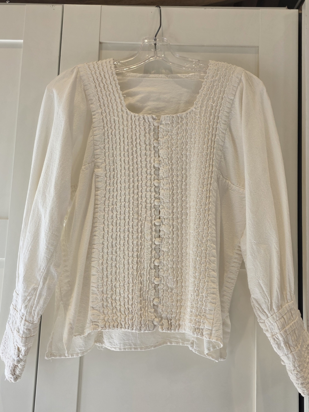 Cream Button-Front Top - Picture 5 of 7